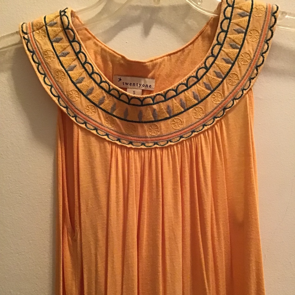 Yellow Dress W/ Decorated Collar by Twentyone